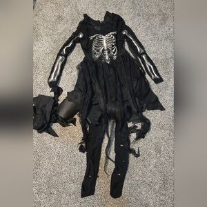 3 For $30 Girls Skeleton/Zombie Costume - Black and Silver